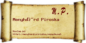 Menyhárd Piroska névjegykártya